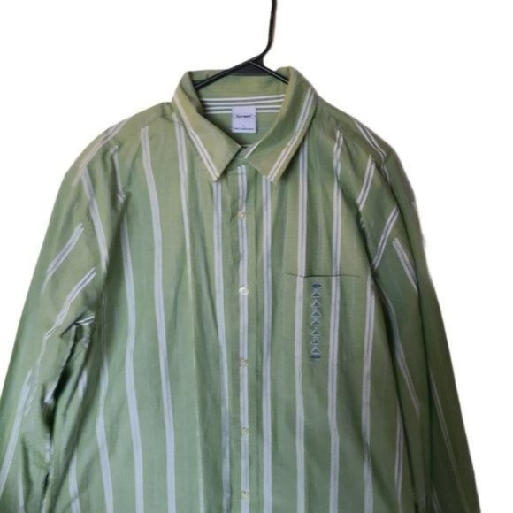 Old Navy Green Striped Shirt Long Sleeve L NWT‎ - Picture 6 of 14